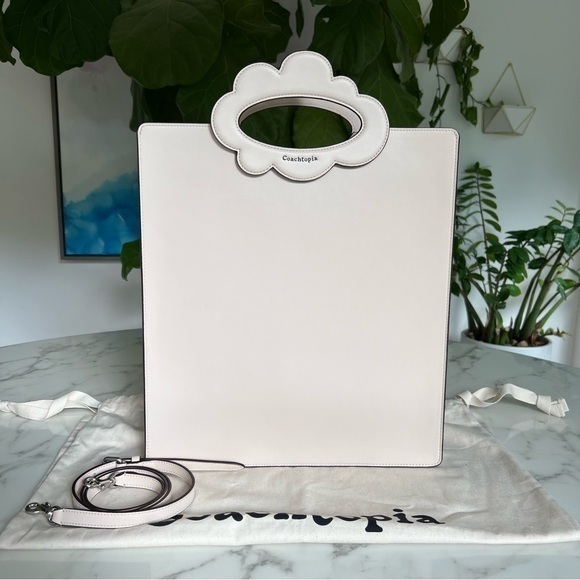 Coach Handbags - COACH Cloud Handle Tote In Coachtopia Leather CT383 Ivory Crossbody Shoulder Bag